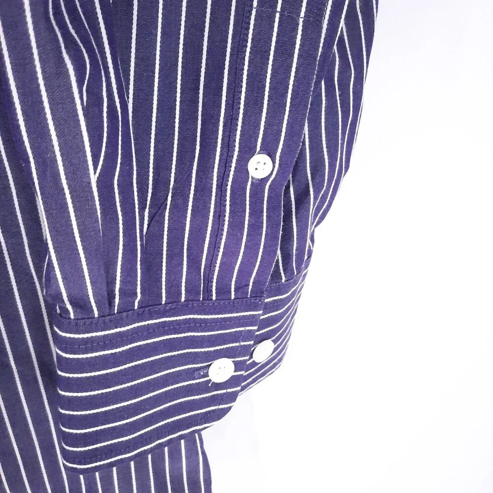Clemson University Tiger Paw Striped Purple Shirt Men's 2XL Long Sleeve XXL - Picture 4 of 6